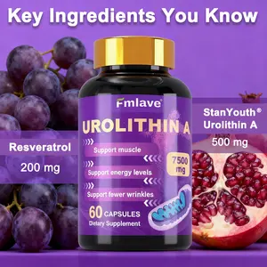 Fmlave Urolithin A Capsules | 500mg Patented Urolithin, Vitamin C + Resveratrol | Supports Healthy Aging, Cell Renewal & Muscle Strength | Suitable for Both Men & Women