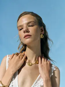 Ladies Earrings Conch Spiral Ring Earrings Stainless Steel 18k Gold Plated Anti Allergy Sweet And Cool Style Fun Vacation Style Fashionable And Artistic Jewelry