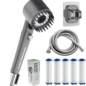 High Pressure Multi-Mode Handheld Shower Set, Anti-Clog Nozzle, Strong Rinse Function, Stainless Steel Hose, Wall Mountable
