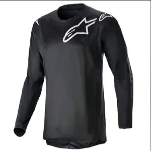 Alpinestars Size M Black Long Sleeve Jersey with White Logo