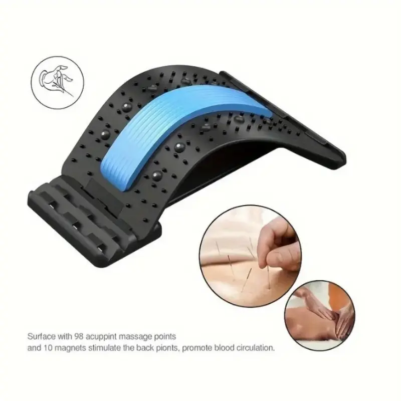 Back Stretcher, 3 Level Adjustable Lumbar Back Cracker Board, Back Cracking Device, Massager for Men and Women, Adjustable Levels, Home Spa Equipment, Relaxation Aid