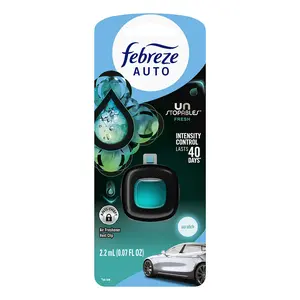 Febreze Car Vent Clip Unstoppables Fresh Scent Odor Eliminator and Car Air Freshener 0.07Oz (2ml)