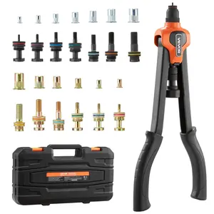 【fathersdaygift】VEVOR Rivet Nut Tool Kit17-Inch Rivnut Tool Kitwith 13 Mandrels and 130 NutsMetric and SAE Size M3M4M5M6M8M10M121/2-138-3210-241/4-205/16-183/8-16 UNCa Carrying Case