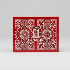 KEM Waterproof Arrow Back Canasta Playing Cards - 2-Deck Red Set, Bridge Size, Traditional Index, Multi-Decks, Suitable for 12+ Years