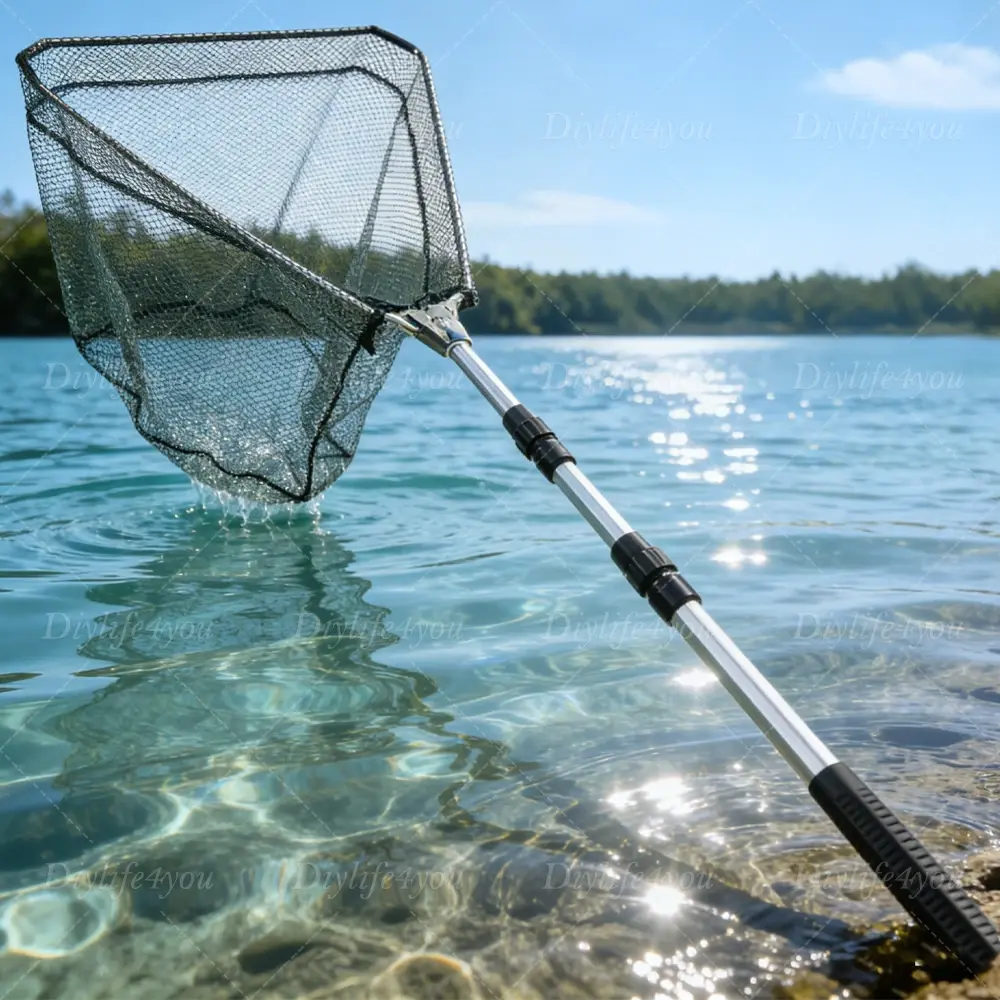 Telescopic Folding Aluminum Handle Fishing Landing Net 3 Section Extending Pole