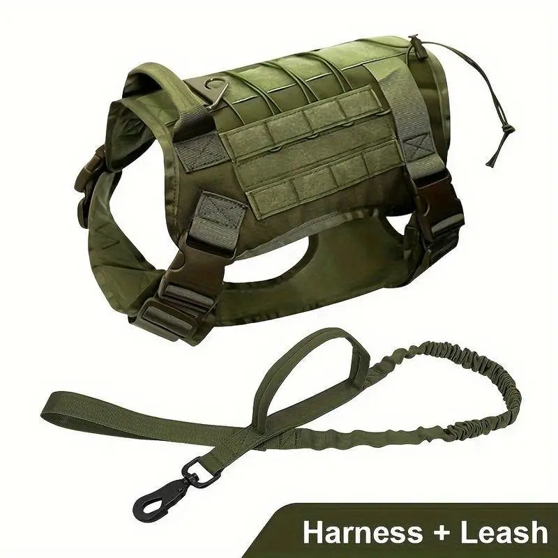 2pcs Dog Harness And Leash Set, Outdoor Tactical Dog Harness Vest And Retractable Dog Leash, Nylon Tactical Training Dog Harness For Medium And Large DogsGift 2pcs Dog Harness And Leash Set, Outdoor Tactical Dog Harness Vest And Retractable Dog Leash, Nylon Tactical Training Dog Harness For Medium And Large DogsGift