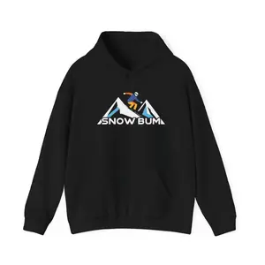 Snow Bum Skiing Hoodie for Cozy Winter Adventures Cotton Menswear Embroidery Kangaroo