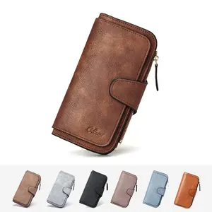 CLUCI HolidayHaul Women and men Wallet Leather RFID Blocking Designer Trifold Card Holder Ladies Clutch with ID Window RFID Credit Gift for Men