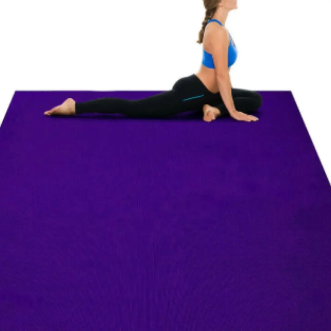 Gymax Large Yoga Mat 6' x 4' x 8 mm Thick Workout Mats for Home Gym Flooring Black