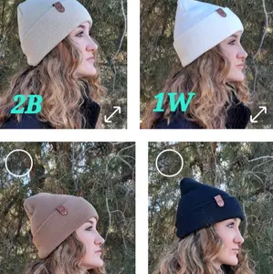 Womens Beanies Cotton Windproof Black Brown White Plain