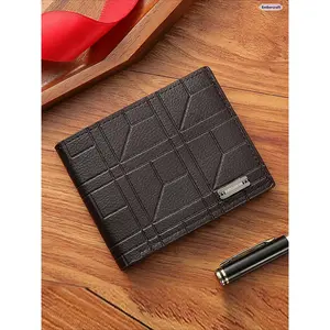 Men's Bifold Wallet, Slim PU Leather Card Holder, Minimalist Wallet for Men with Credit Card Slots, Classic Gift for Husband, Boyfriend, Daily Use