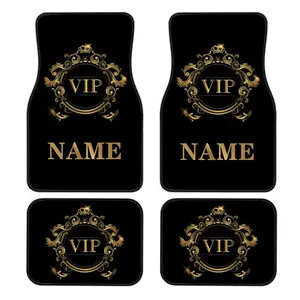 4pc Customizable Name Car Floor Mats with VIP Personalized Design Patterns - Perfect Gift for Christmas, Halloween, Father's Day, and Valentine's Day - Easy-to-clean Car Interior Accessories - Exquisite Appearance, Suitable for Sedans, Trucks, and SUVs -