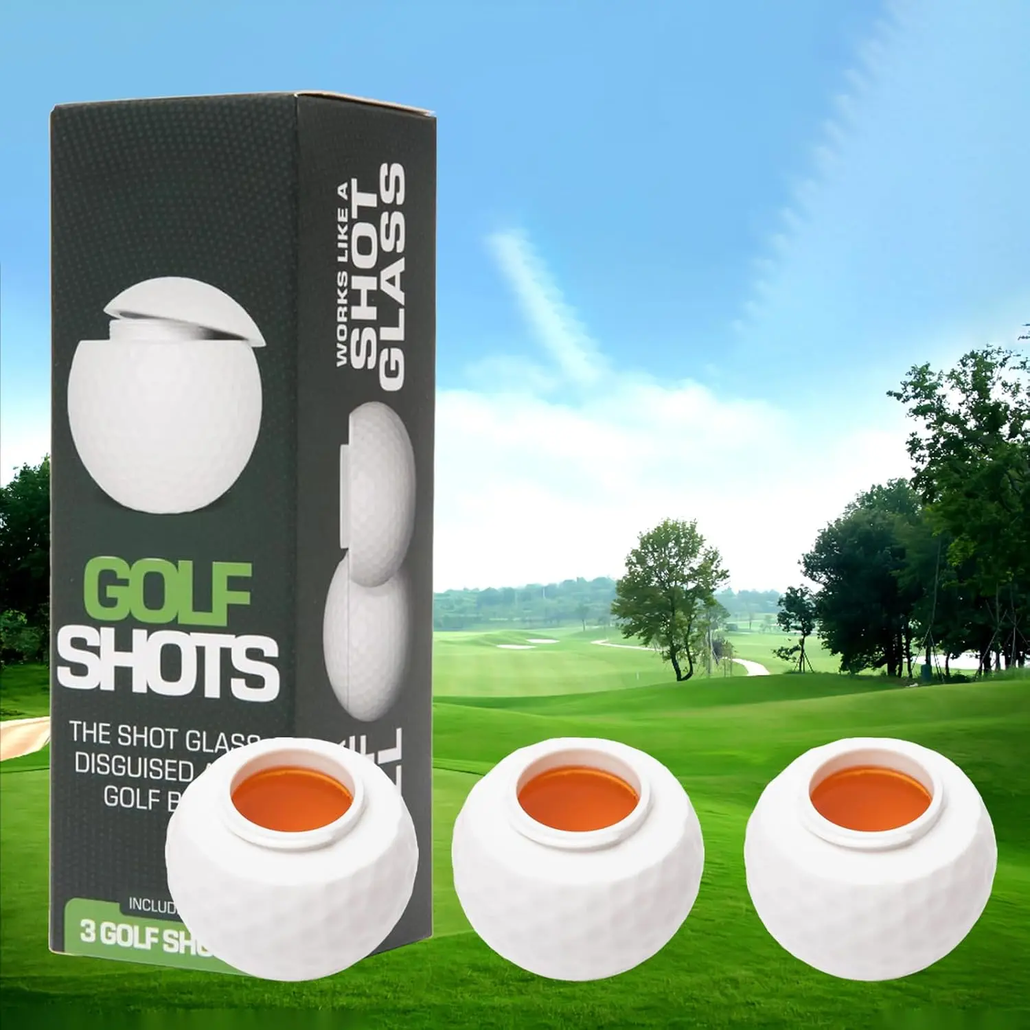 Golf Shots |   Golf Ball Shaped Shot Glass Set – Fun Gift Unique and Funny Gifts for Golfers and Men. Golfer Christmas Gift, Stocking Stuffer, or White Elephant