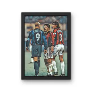 Ronaldo x Gattuso x Maldini -  Framed Player Portrait Black Frame 8x10 Photo Art