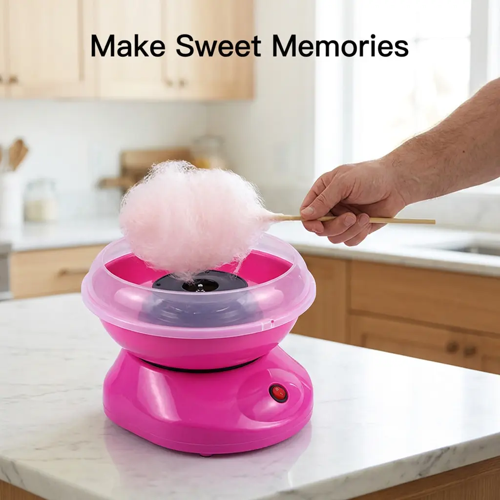 Make Sweet Memories Cotton Candy Maker - Pink Electric Cotton Candy Machine for Fun & Delicious Treats