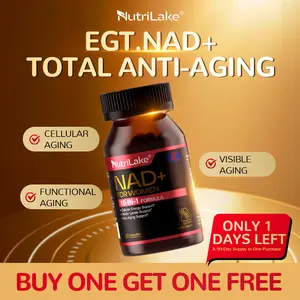 NutriLake ErgoThione NAD+ Anti-Aging Capsules – 700mg Super Blend with Liposomal NAD+ Technology, Supports Cellular Health, Energy & Skin Revitalization – 60 Capsules (30-Day Supply)