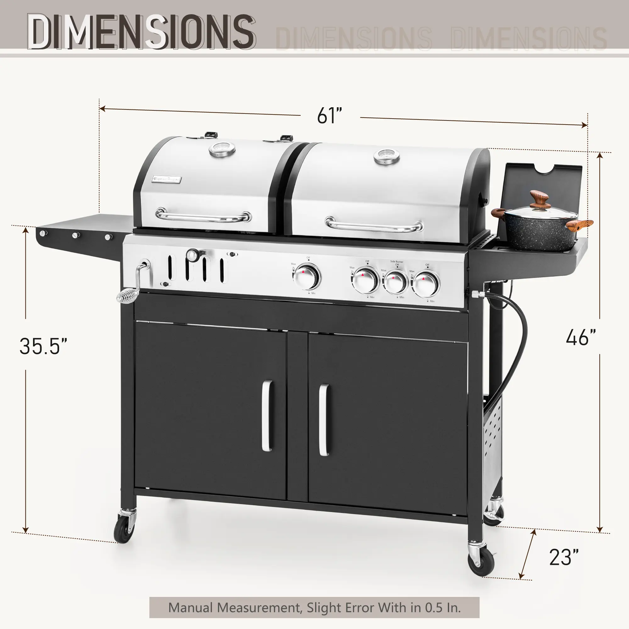 Gas & Charcoal Grill Combo