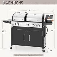 Gas & Charcoal Grill Combo