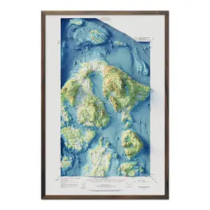 Orcas Island, WA 1957 Shaded Relief Map – Vintage Topographic Map with Historical Landmarks, Geographic Features, and Textured Wall Art for Travel, Education & Home Decor