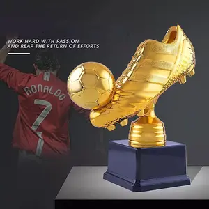 Miniature Figures European Golden Shoe Football Soccer Award Trophy Best Shooter Shoe Boot Fans Souvenir Cup Gift Crafts