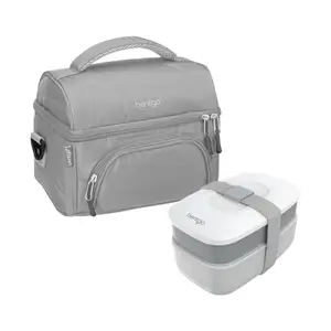Bentgo Classic Lunch Box & Deluxe Bag - Lightweight, Portable, Stylish, Includes Plastic Utensil Set, Ideal For Adults, Men & Women
