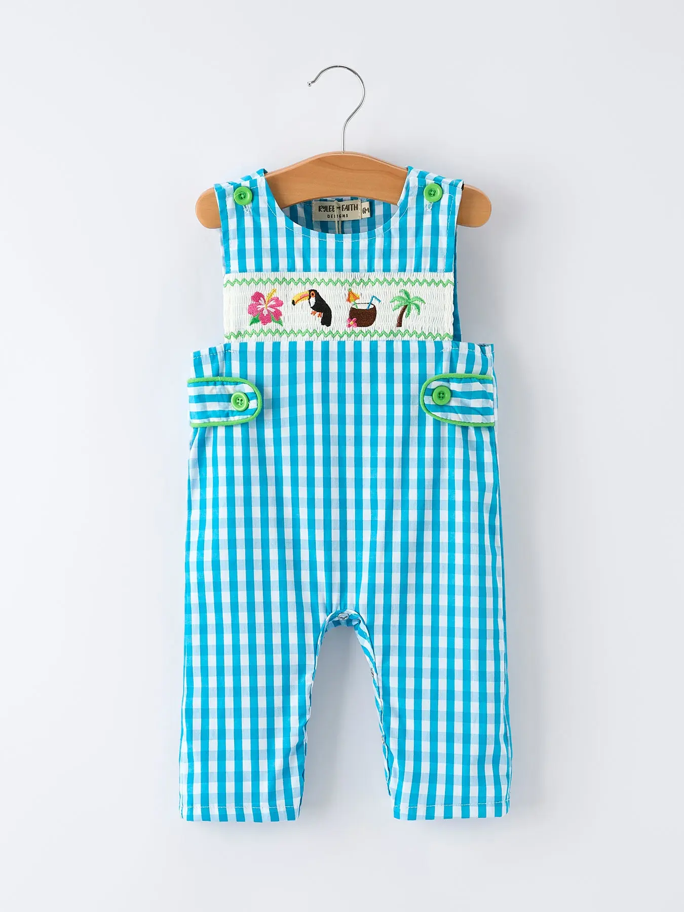 Summer Tropical Embroidered Baby Boys Romper