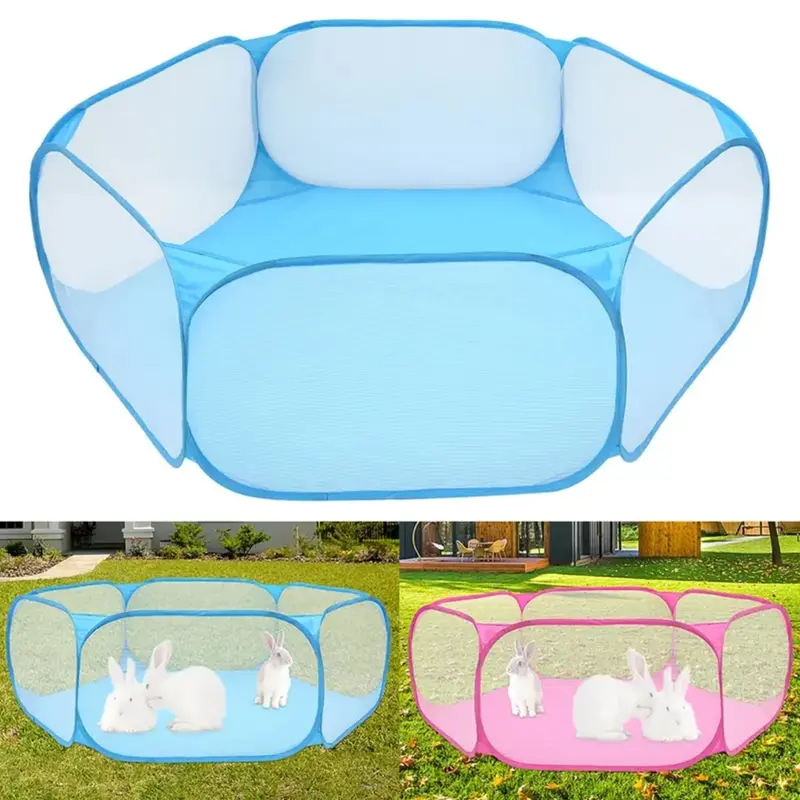 Small Animals Cage Tent, Breathable Pet Playpen Portable Pop Open Exercise Fence Yard for Guinea Pig, Rabbits, Hamster, Chinchillas and Hedgehogs