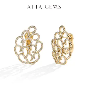 ATTAGEMS Round Shape 0.8-0.9mm Lab-Created Moissanite Earrings for Women Real 925 Sterling Silver Sparkling Classic Earrings Jewelry Gift E061