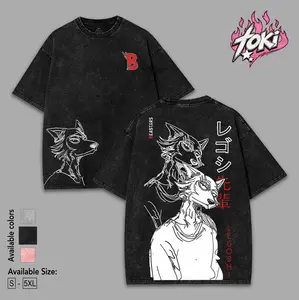 Retro Vintage Unisex Legoshi Beastars Anime Manga Acid Washed Heavyweight T-shirt, Anime Merch, Gift For Anime Fan. Menswear Top Tshirt Streetwear