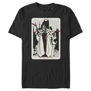 Men's One Hundred and One Dalmatians Cruella De Vil Tarot Card T-Shirt