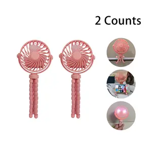 Portable Mini Clip Fan, 2 Counts 3 Speed Rechargeable Mini Clip Fans, Handheld Desk Cooling Fan for Car Seat Treadmill Travel