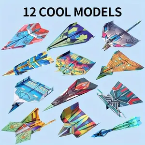 Black Friday Deal 🛍️ Christmas Gift 🎄 36-Pack Colorful DIY Paper Airplane Kit ✈️ - STEM Toy for Kids 5-12, Fun Art & Foldable Activity for Boys & Girls, Indoor/Outdoor Play