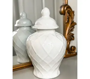Simply Stunning Large Lattice Stoneware Urn by Janine Graff