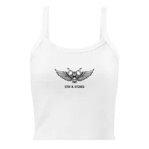 Stix and Stoned “Biker Angel” Micro-Rib Tank Top – Vintage-Inspired Grunge Baddie Aesthetic