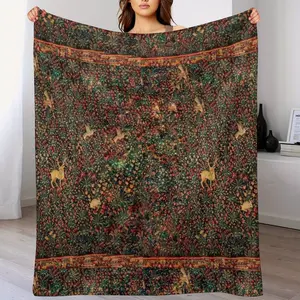 Medieval Tapestry Throw Blanket. Smooth and Light available for Four Seasons and Four Size.