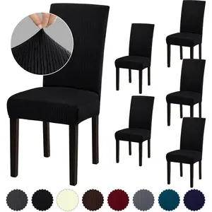 Stretch Dining Room Chair Covers Set of 6 Removable Washable Chair Covers for Dining Chairs Dining Room Hotel Ceremony