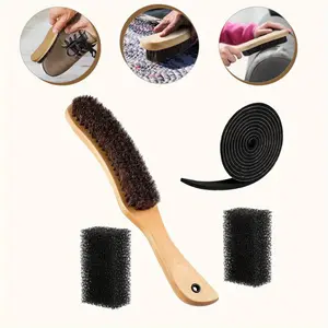 4PCS Hat Brushes Featuring a Size Reducer And a Cleaning Sponge, Ideal for Maintaining Western Cowboy Hats,The Horsehair Bristle Brush Effectively Removes Cat Hair And Dust from Suits,Clothing, And Furniture