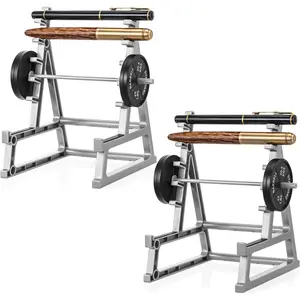 2pcs Squat Rack Pen Holder - Mini Barbell Rack With Weights & Barbells for Office Gym Decorations - Desktop Decor for Fitness Weightlifting Lovers
