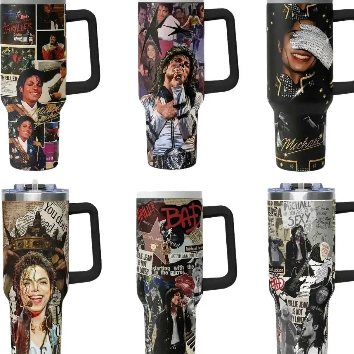 [Collection] Elysian Sip - Michael Movie Series 40oz/30oz/20oz Tumbler High-Quality Insulated Tumbler, Michael Jackson Biopic Film Theme Tumbler With Handle, King of Pop Fan Gift Tumbler, Leakproof Travel Mug.