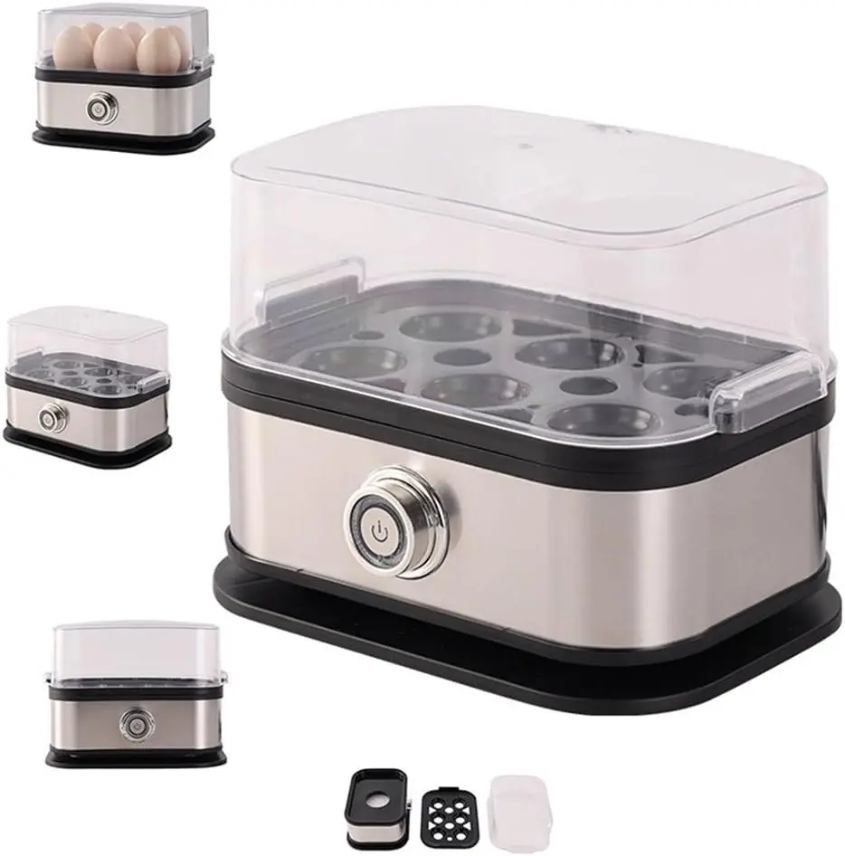 2025 Perfect Breakfast Eggs in Minutes – This Compact 6-Cup Electric Egg Cooker Steams Eggs to Your Exact Doneness, Features a Transparent Lid for Easy Monitoring, and Its Portable Stainless Steel Design Makes It Ideal for Home, Dorms, or Travel
