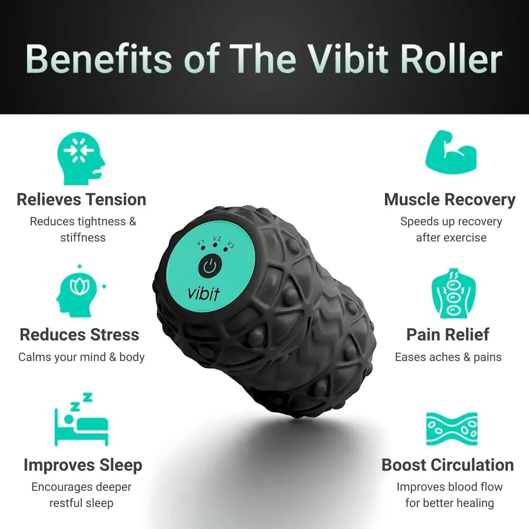 Vibit ROLL - Portable Vibrating Massage Roller for Deep Tissue with Rechargeable Batteries, 4 Vibration Levels, , Cordless for Feet, Legs, Back & Travel-Friendly - TikTok Shop Vibit ROLL - Portable Vibrating Massage Roller for Deep Tissue with Rechargeable Batteries, 4 Vibration Levels, , Cordless for Feet, Legs, Back & Travel-Friendly - TikTok Shop