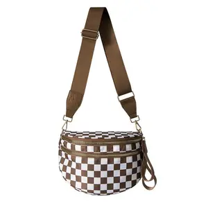 Black and White Checkered Nylon Bum Bag Plus Size Friendly Fanny Pack - Spacious Design for Essentials - MORE COLORS! great gift belt bags crossbody Gift