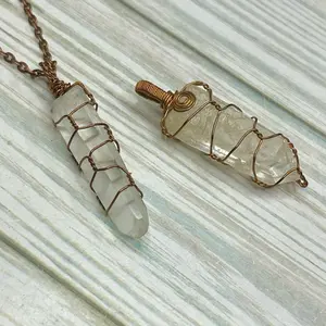 Clear Quartz Flower Genuine Copper Classic Twist Wore Wrap for healing, clarity, and cleansing energy