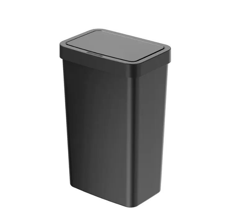 13.2 Gallon Black Kitchen Sensor Trash Can - Plastic Motion Sensor for Efficient Waste Management Laundry