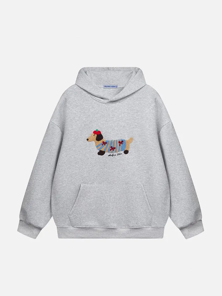 Aelfric Eden Men's Cartoon Dog Graphic Hoodie - Casual Couple Outfit Oversized Long-Sleeve Pullover, 2025 Mensfashion Clothing,summerwins,father'sdaygifts