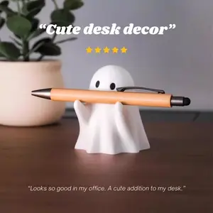 Cute Ghost Pen Holder - Multifunctional Desktop Decorative Toy, Office Desk Accessory, Simple Ornament for Multifunctional Use