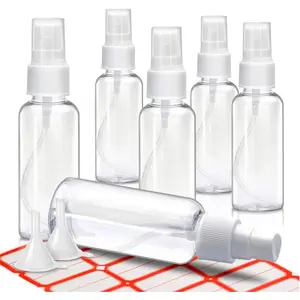 Mini Spray Bottles, 2oz/50ml Small Spray Bottle, Plastic Travel Spray Bottle for Liquids, Refillable Hand Spritzer Bottles for Liquids, Clear  Spray Bottles with Small Funnel and Bottle Labels