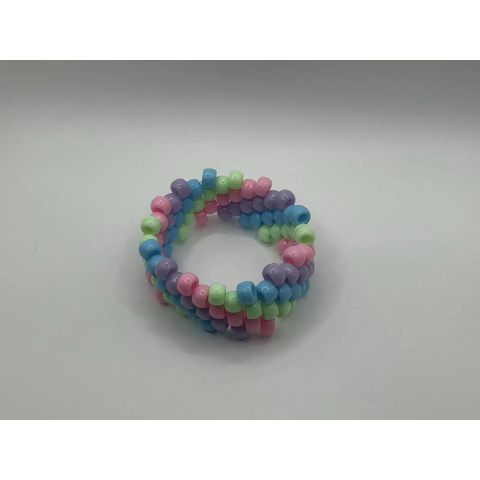 Pastel Kandi Swirl Cuff - Colorful Beaded Bracelet for Kids, Perfect for Play and Fun