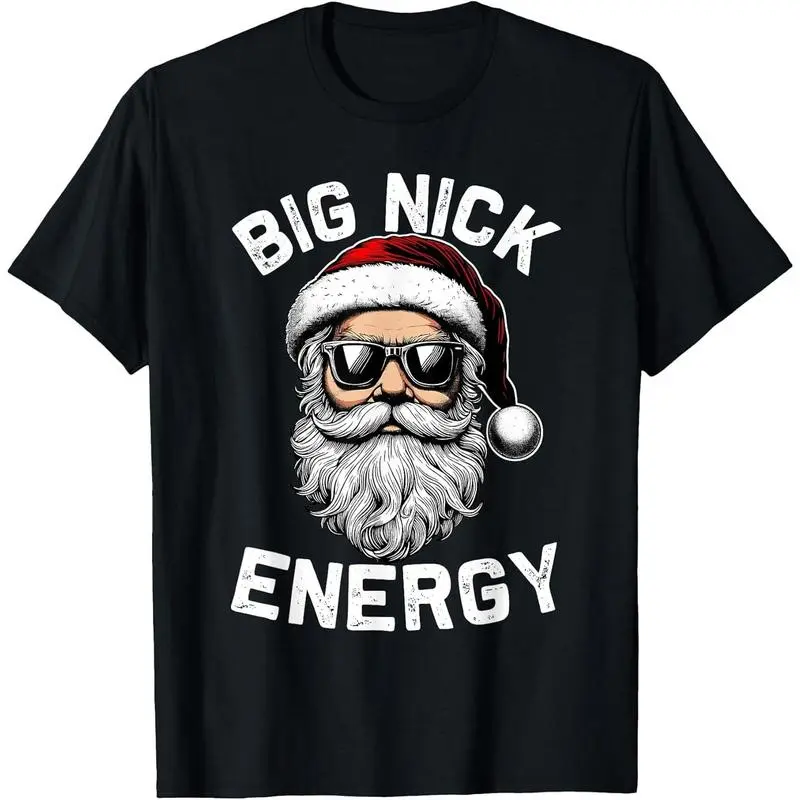 Big Nick Energy Funny Inappropriate Christmas Men Santa Face T-Shirt