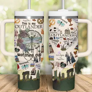 Outlander TV Series 40oz Tumbler With Handle, Movie Series Tumbler 40oz, Flask Travel Cup